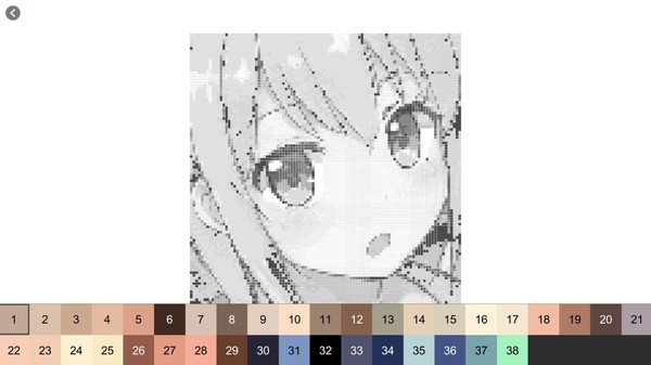Anime Manga Style Girl - Color By Number Pixel Art Coloring