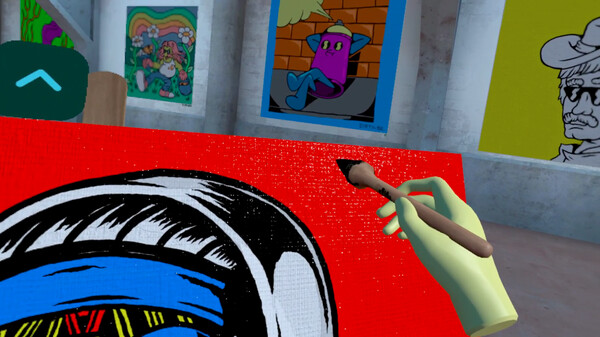 Screenshot of Painting VR gameplay showing in-action mechanics