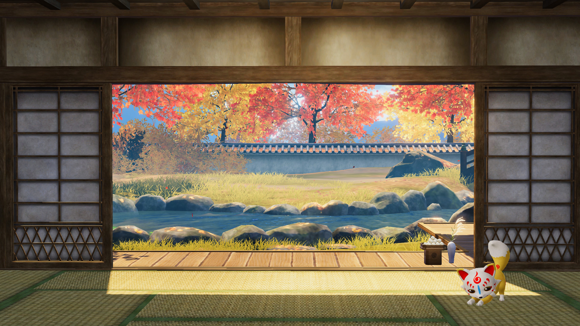 Touken Ranbu Warriors - Honmaru Backdrop "Autumn Leaves" Featured Screenshot #1