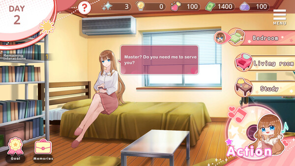 Screenshot of Rich Lady's Slave Role Play gameplay showing in-action mechanics