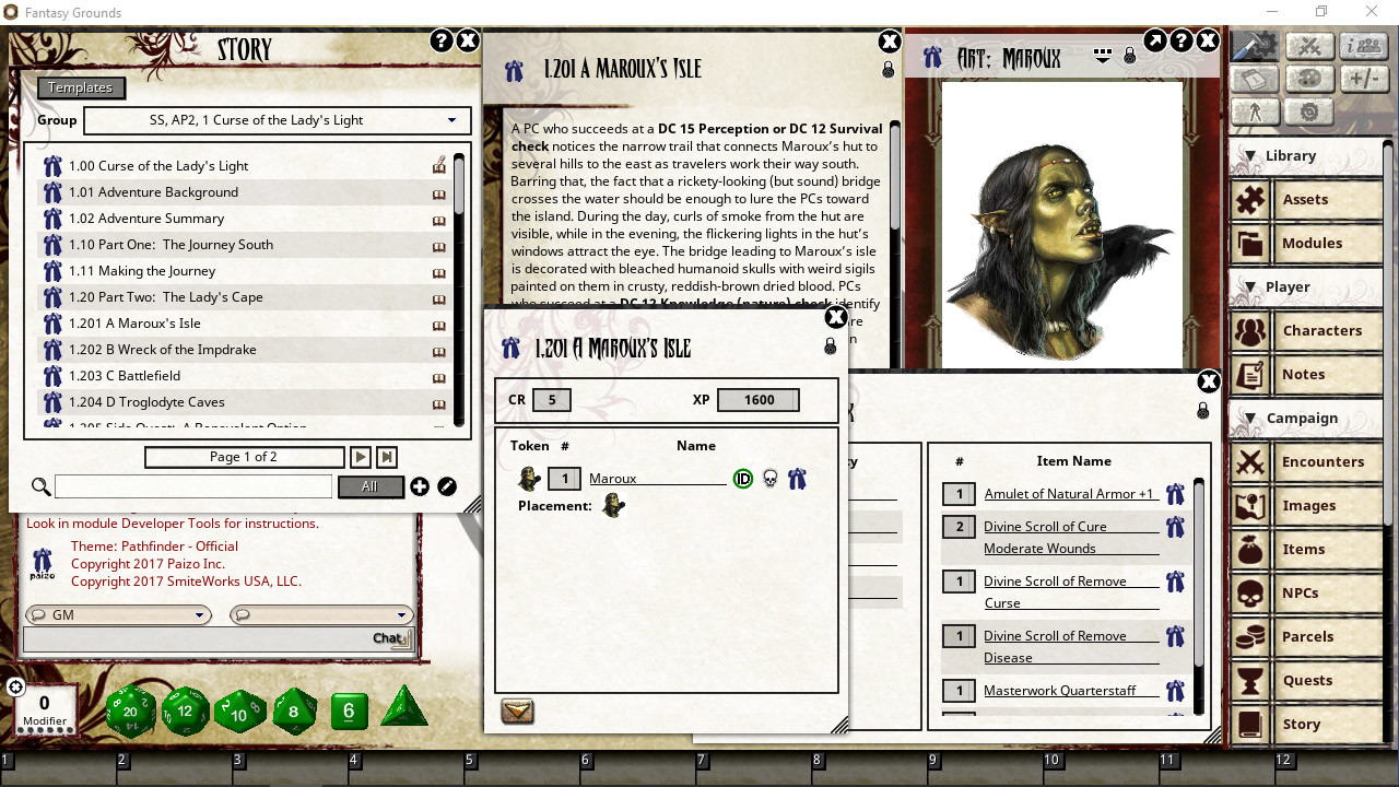Fantasy Grounds - Pathfinder RPG - Shattered Star AP 2: Curse of the Lady's Light screenshot 1