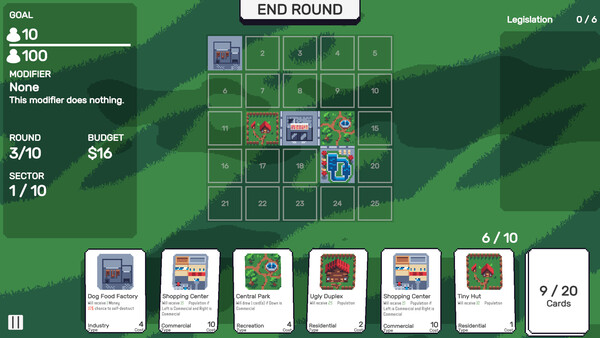 Screenshot of Cardopolis gameplay showing in-action mechanics