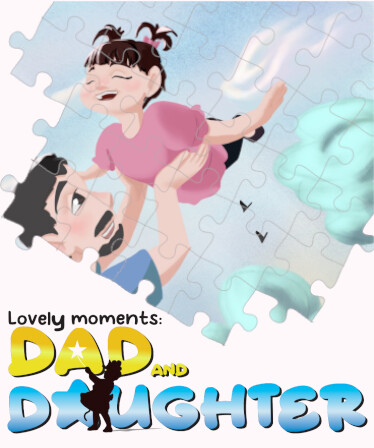 Lovely Moments: Dad and daughter. Jigsaw Puzzle Game