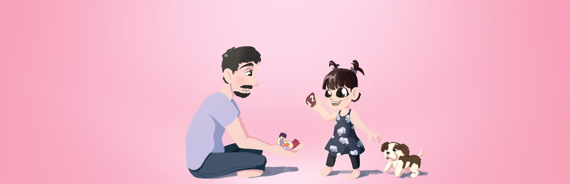 Lovely Moments: Dad and daughter. Jigsaw Puzzle Game