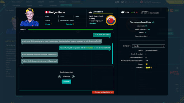 Capture d'écran 6 de Tennis Manager 2022
