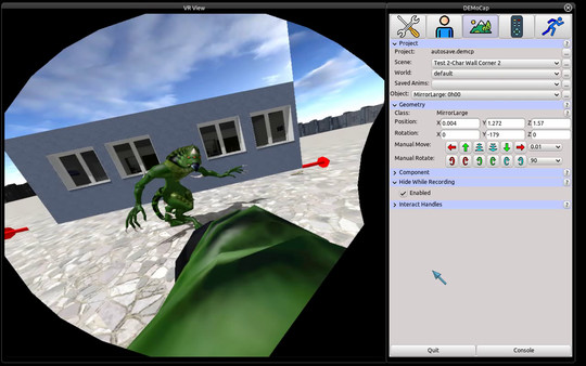 Screenshot z DEMoCap (Drag[en]gine Motion Capture)