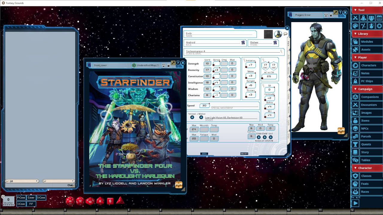 Fantasy Grounds - Starfinder RPG - The Starfinder Four vs. The Hardlight Harlequin screenshot 1
