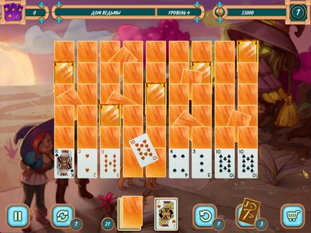 Screenshot z Sweet Solitaire. School Witch 2