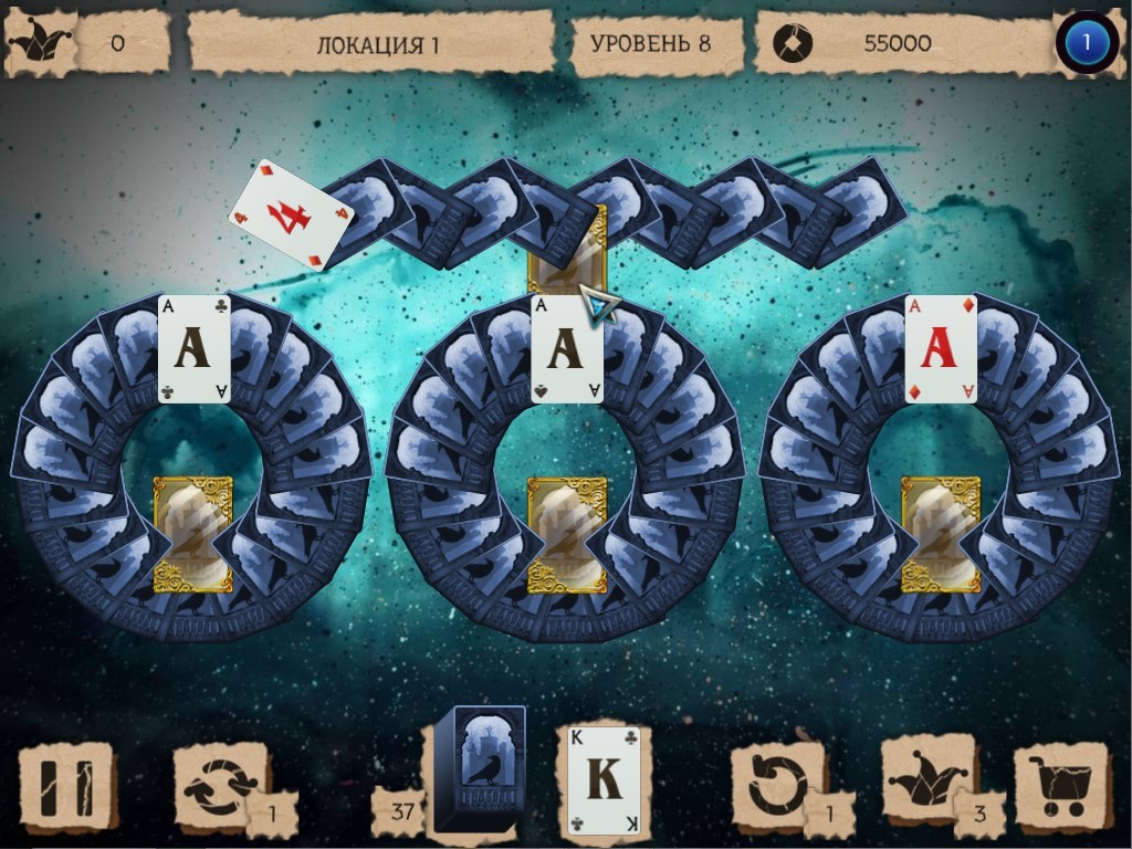 Скриншот игры Mystery Solitaire. The Black Raven 3 - 2