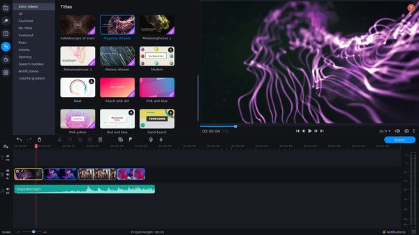 Movavi Video Suite 2022 - Universe of Particles Intro Pack screenshot 3