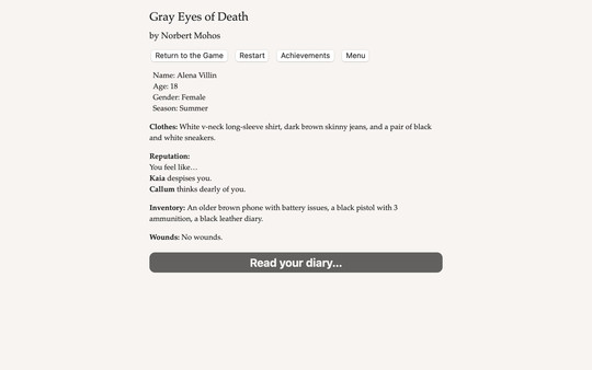 Screenshot z Grey Eyes of Death