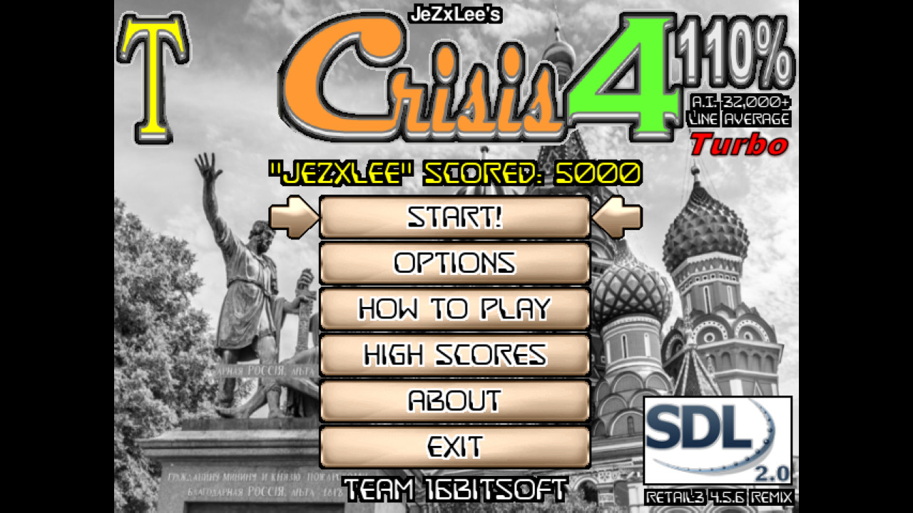 #1. "T-Crisis 4 110% A.I. Turbo Remix™" Tetris (Steam) 由: Team "www.2dheaven.com"