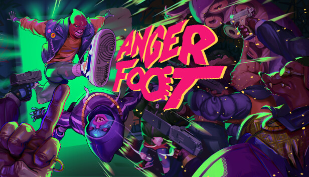Kicking enemies and causing chaos in Anger Foot.
