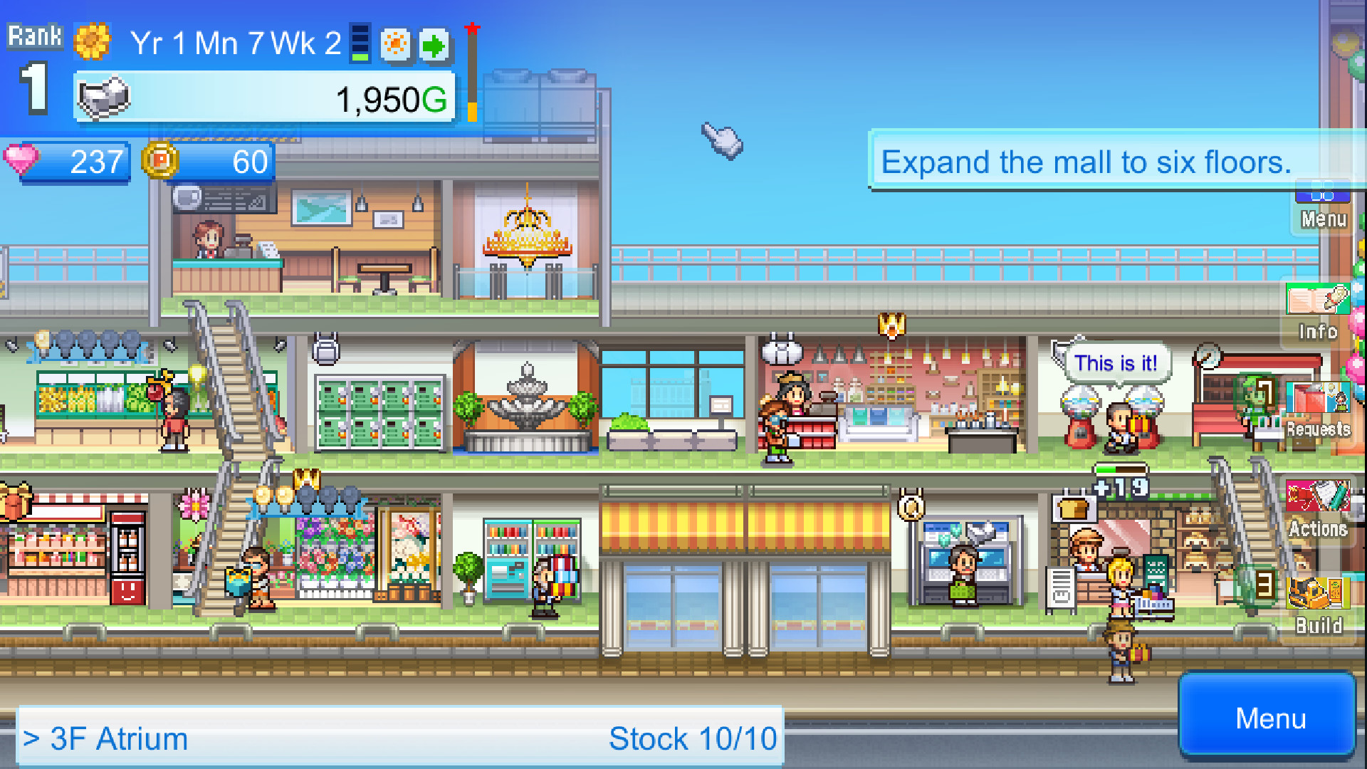 #1. Mega Mall Story 2 (Steam) Podle: Kairosoft Co.,Ltd