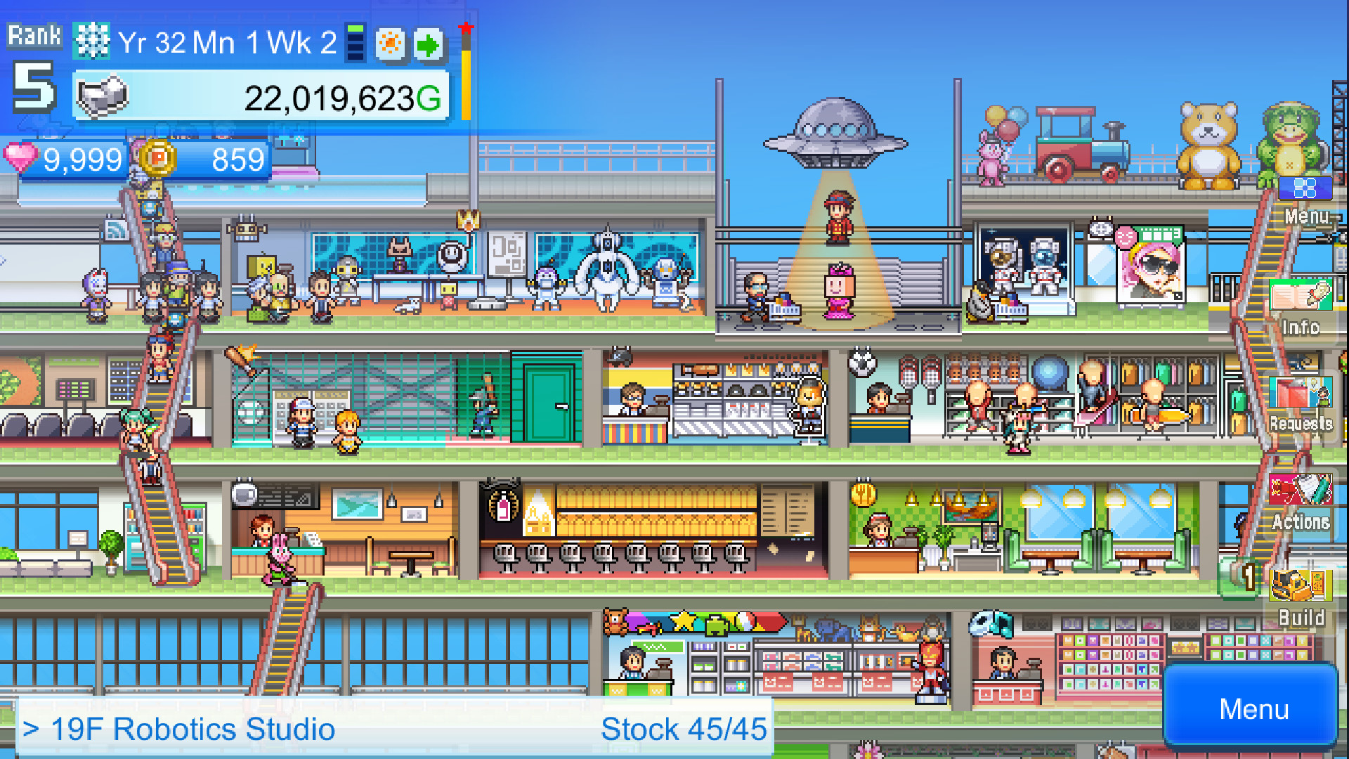 #5. Mega Mall Story 2 (Steam) Podle: Kairosoft Co.,Ltd