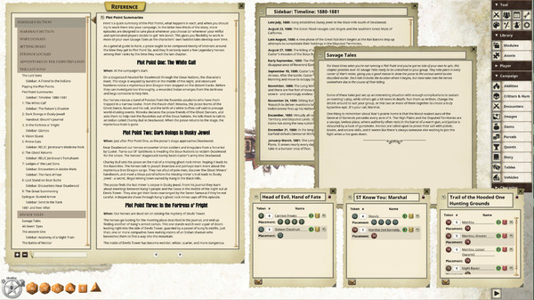 Screenshot z Fantasy Grounds - Deadlands Reloaded: The Last Sons