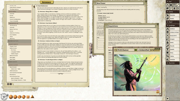 Screenshot z Fantasy Grounds - Deadlands Reloaded: The Last Sons