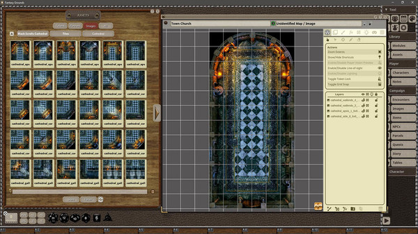Fantasy Grounds - Black Scrolls Cathedral (Map Tiles Pack)