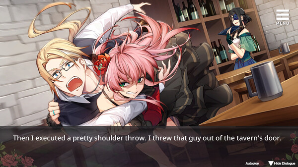 Screenshot of Vanilla Brulee & The Rose Bandit gameplay showing in-action mechanics