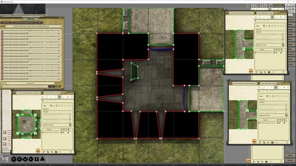 Fantasy Grounds - Pathfinder RPG - Flip-Tiles - Fortress Walls and Towers Expansion