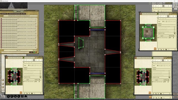 Fantasy Grounds - Pathfinder RPG - Flip-Tiles - Fortress Walls and Towers Expansion