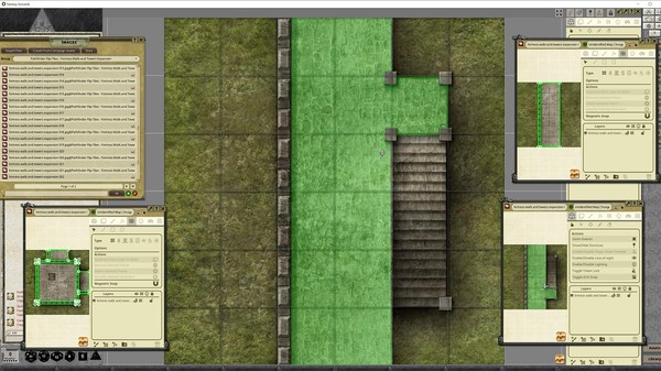 Fantasy Grounds - Pathfinder RPG - Flip-Tiles - Fortress Walls and Towers Expansion