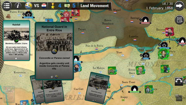 Screenshot z Wars Across The World: Curupayti 1866