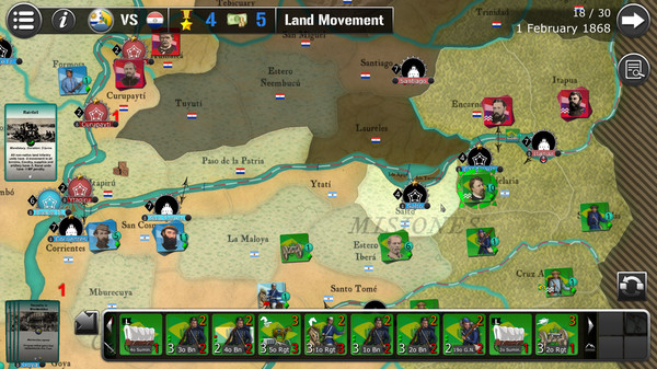 Screenshot z Wars Across The World: Curupayti 1866