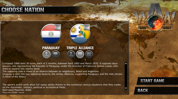 Screenshot z Wars Across The World: Curupayti 1866