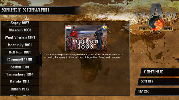 Screenshot z Wars Across The World: Curupayti 1866