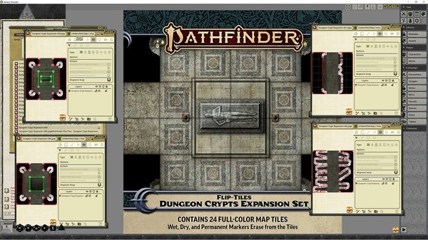 Fantasy Grounds - Pathfinder RPG - Flip-Tiles - Dungeon Crypts Expansion