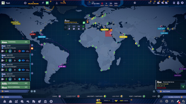 Screenshot of SeaOrama: World of Shipping gameplay showing in-action mechanics