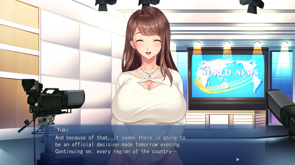 Screenshot z The Invisible Man's Stealth NTR: Convincing and Inseminating the New Announcer with an Invisible Boner