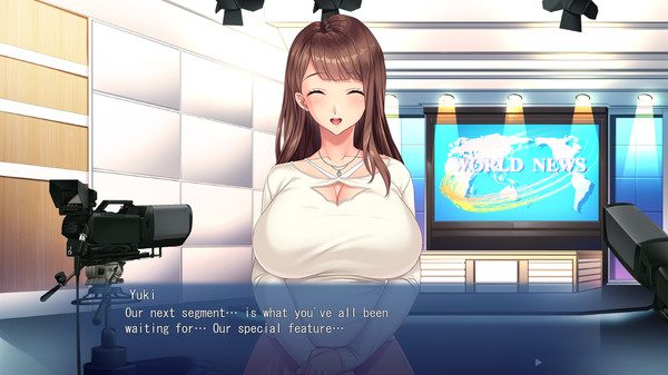 Screenshot z The Invisible Man's Stealth NTR: Convincing and Inseminating the New Announcer with an Invisible Boner