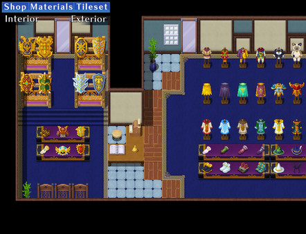 KHAiHOM.com - RPG Maker MZ - Shop Materials Tileset - Interior / Exterior