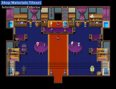 KHAiHOM.com - RPG Maker MZ - Shop Materials Tileset - Interior / Exterior