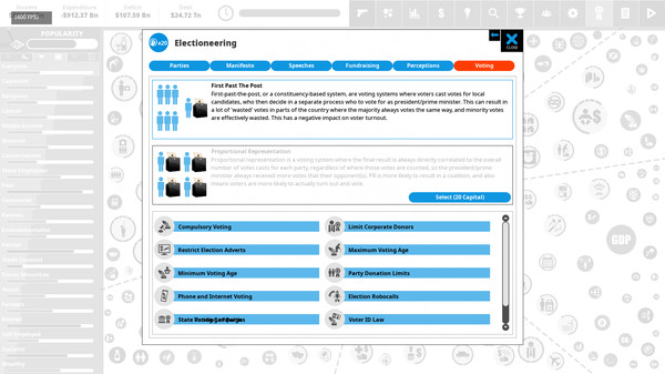 Democracy 4 - Voting Systems