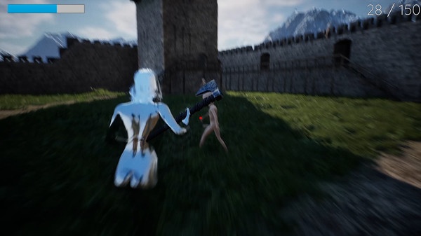 Screenshot of Nude In The Castle gameplay showing in-action mechanics