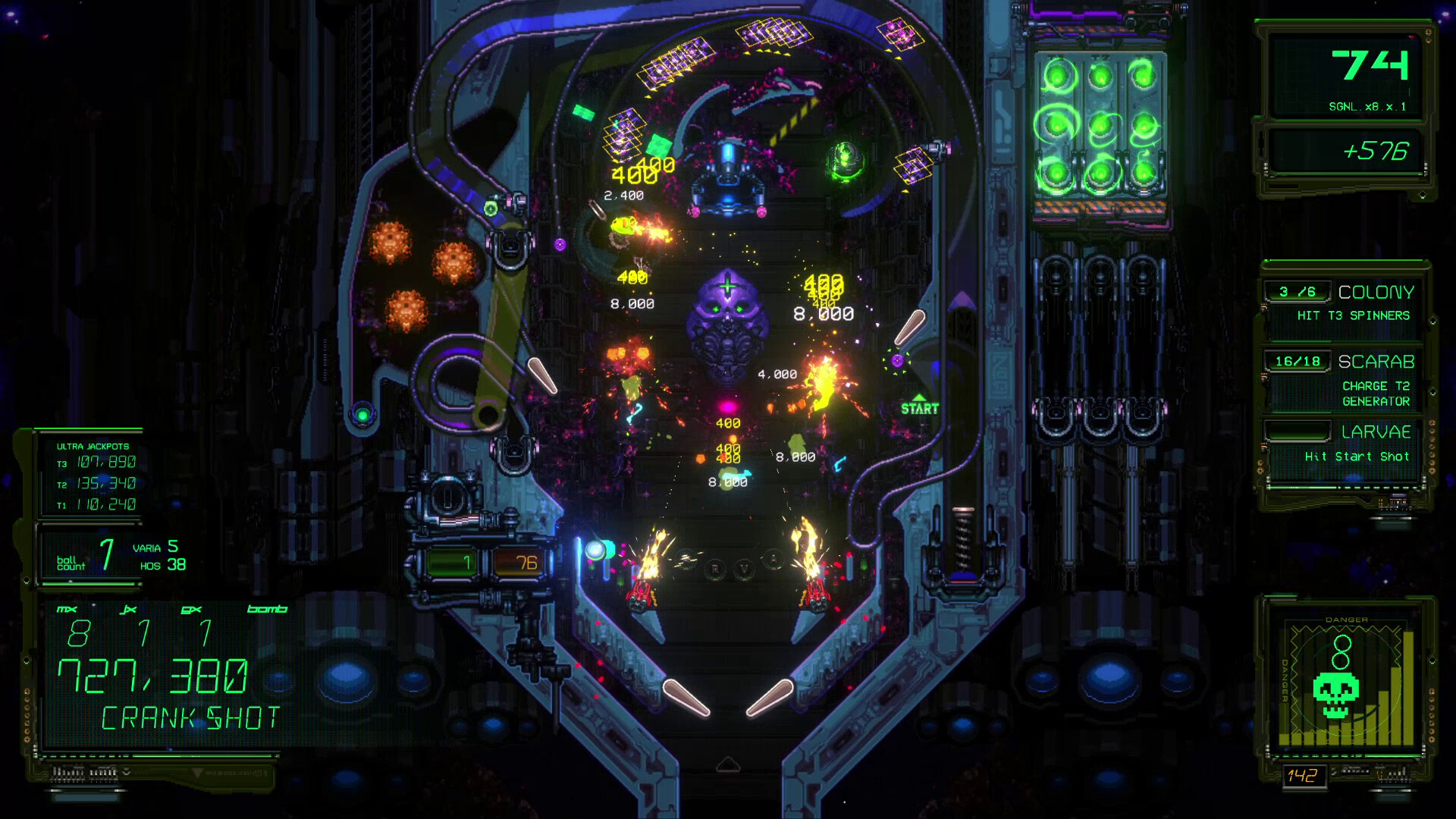 screenshot of XENOTILT: HOSTILE PINBALL ACTION 8