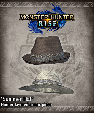Monster Hunter Rise - "Summer Hat" Hunter layered armor piece