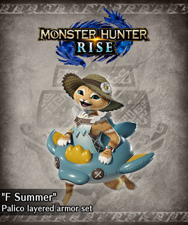 Monster Hunter Rise - &quot;F Summer&quot; Palico layered armor set