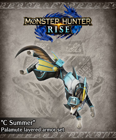 Monster Hunter Rise - "C Summer" Palamute layered armor set