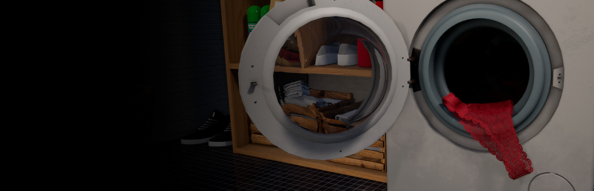 Mom got stuck in the washing machine