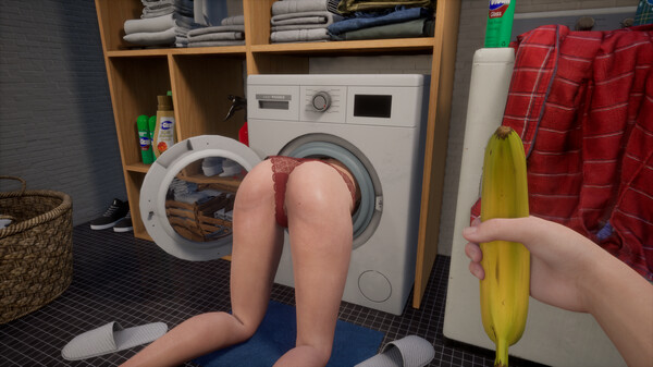 Mom got stuck in the washing machine