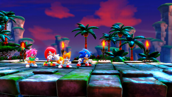 Screenshot of SONIC SUPERSTARS gameplay showing in-action mechanics
