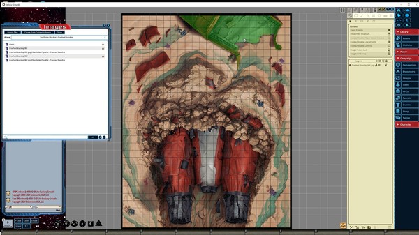 Fantasy Grounds - Starfinder RPG - FlipMat - Crashed Starship