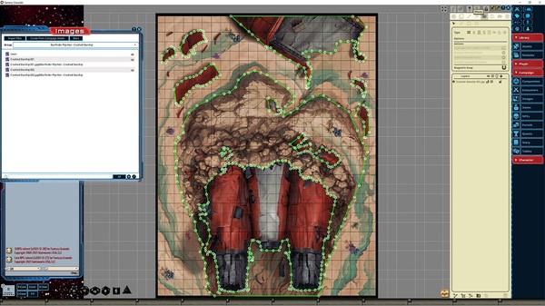 Fantasy Grounds - Starfinder RPG - FlipMat - Crashed Starship
