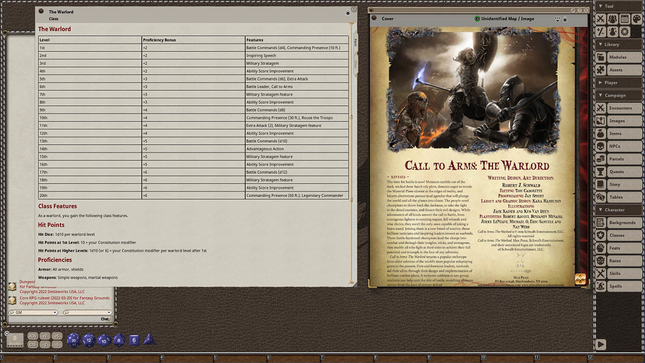 Fantasy Grounds - Call to Arms: The Warlordのスクリーンショット 1