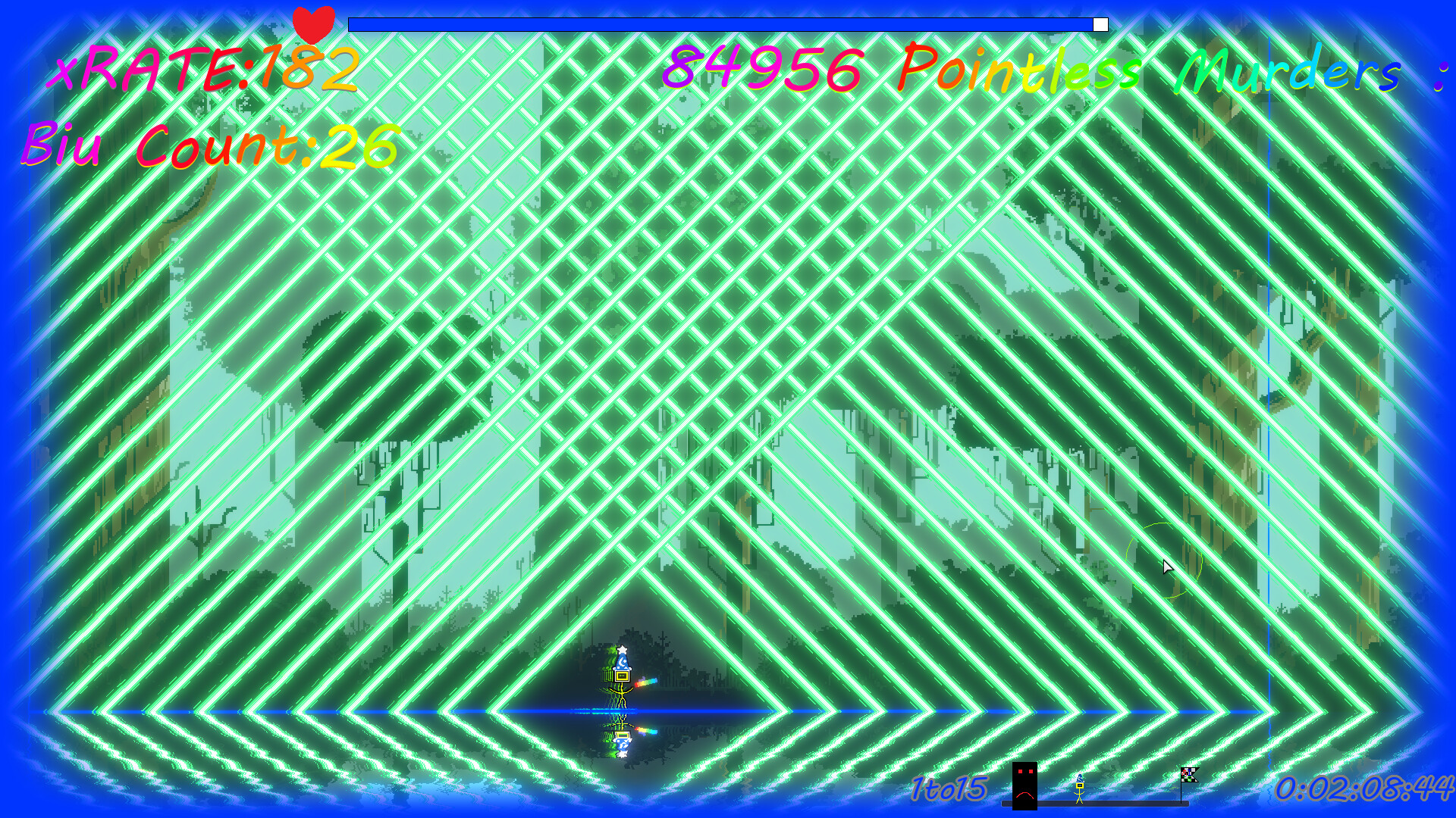 screenshot of A2C:Ayry seems to be playtesting a 2D runner shooter from Cci 7