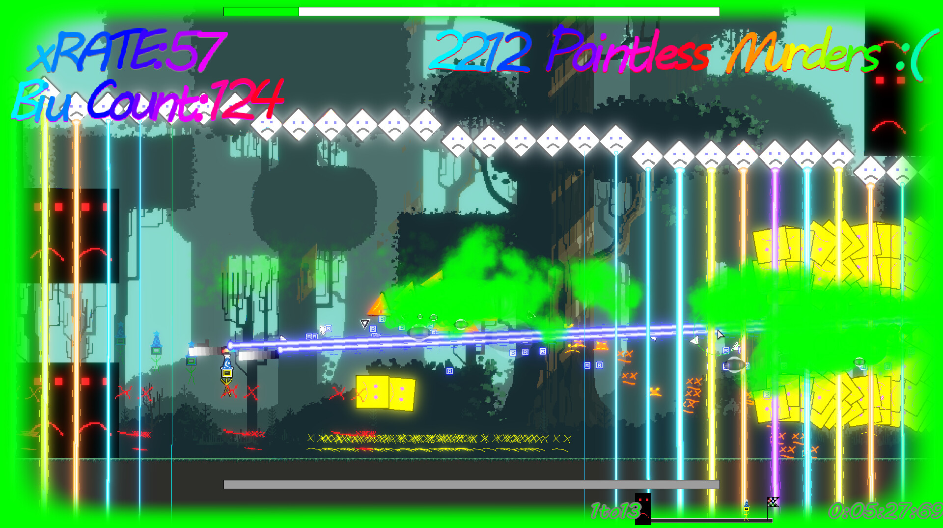 screenshot of A2C:Ayry seems to be playtesting a 2D runner shooter from Cci 5